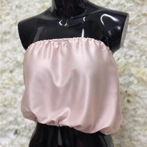 Elegant Pink Silk Crop Top